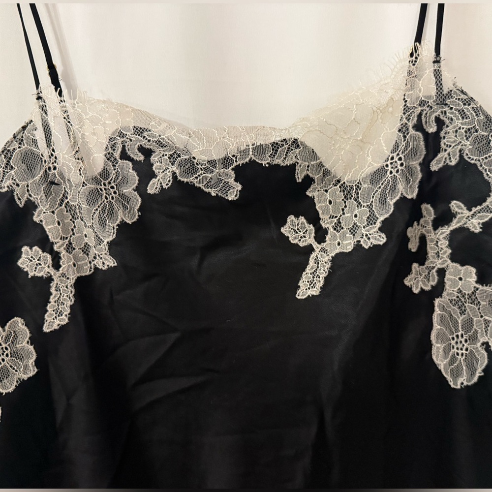 Victoria’s Secret VS Black Satin Lace Slip Dress Y2K Coquette Lingerie Mini - Picture 8 of 15